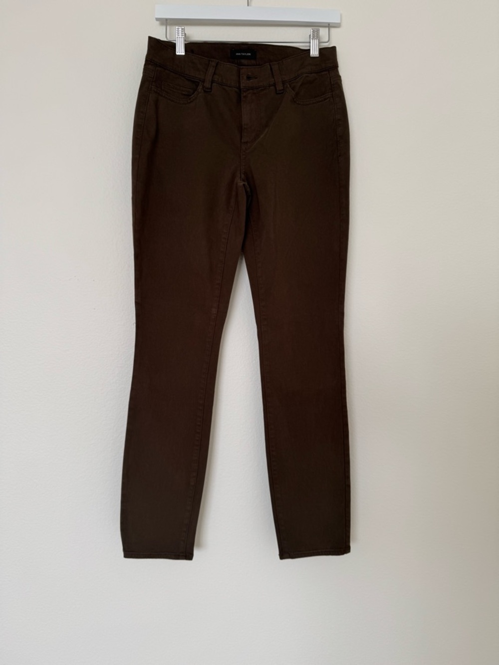 Ann Taylor Brown Skinny Pants Women Size 6 Modern Fit Stretch Cotton